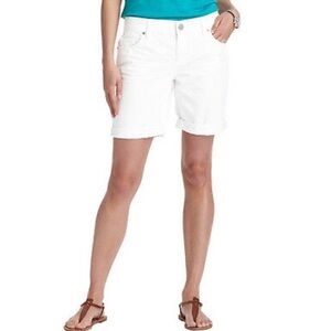 Ann Taylor LOFT White Cotton Denim Bicycle Shorts Like NEW Sz 6